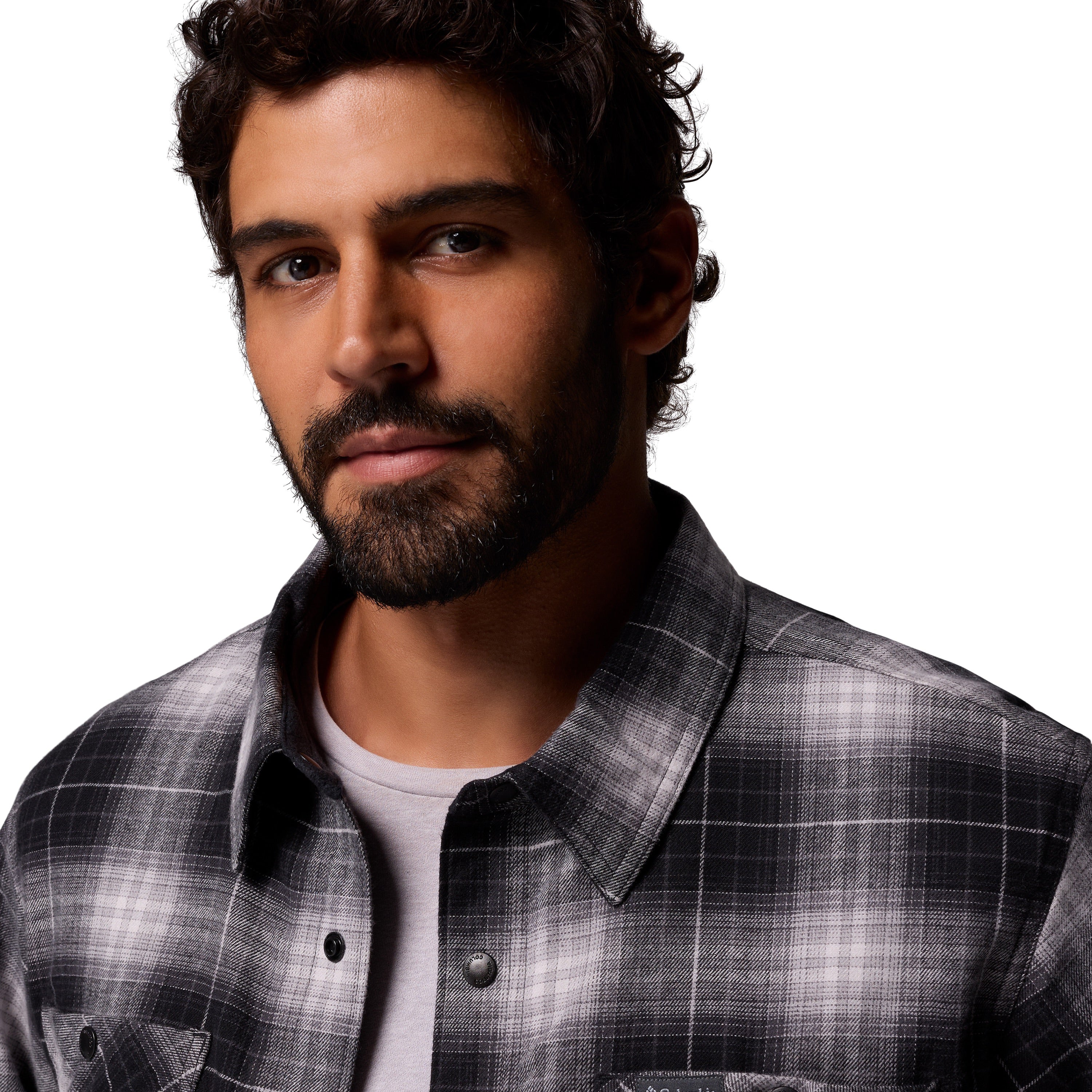 Columbia Men's Cornell Woods Fleece Lined Shirt Jacket Black Lumberjack Tartan Image 07