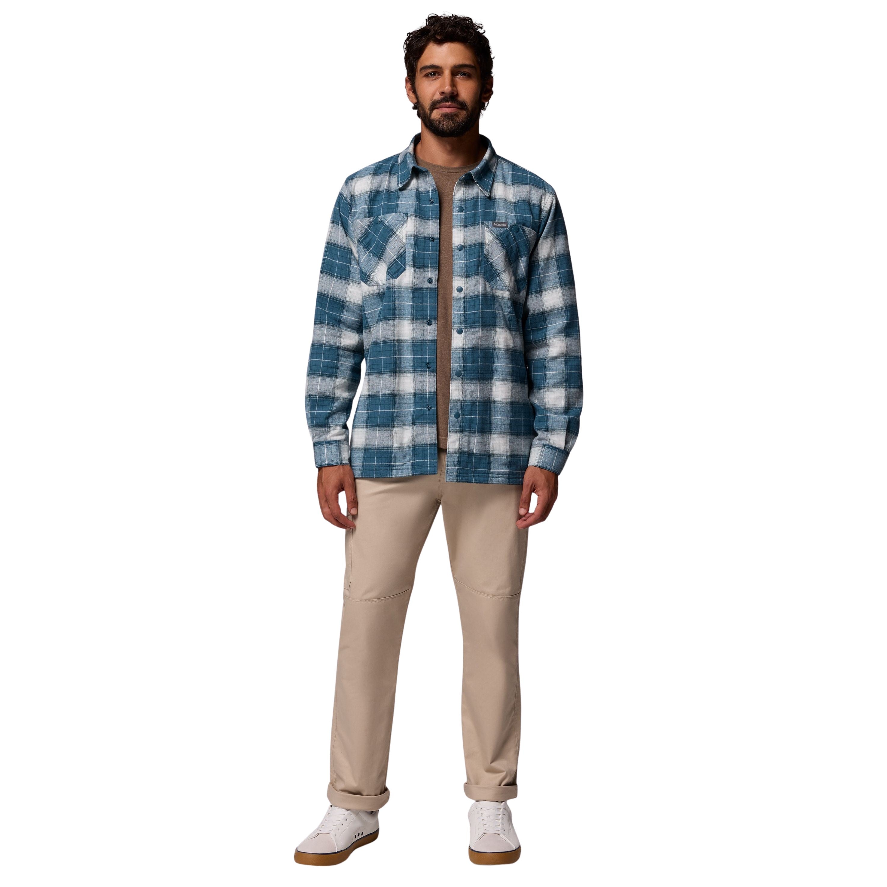 Columbia Men's Cornell Woods Fleece Lined Shirt Jacket Everblue Lumberjack Tartan Image 02