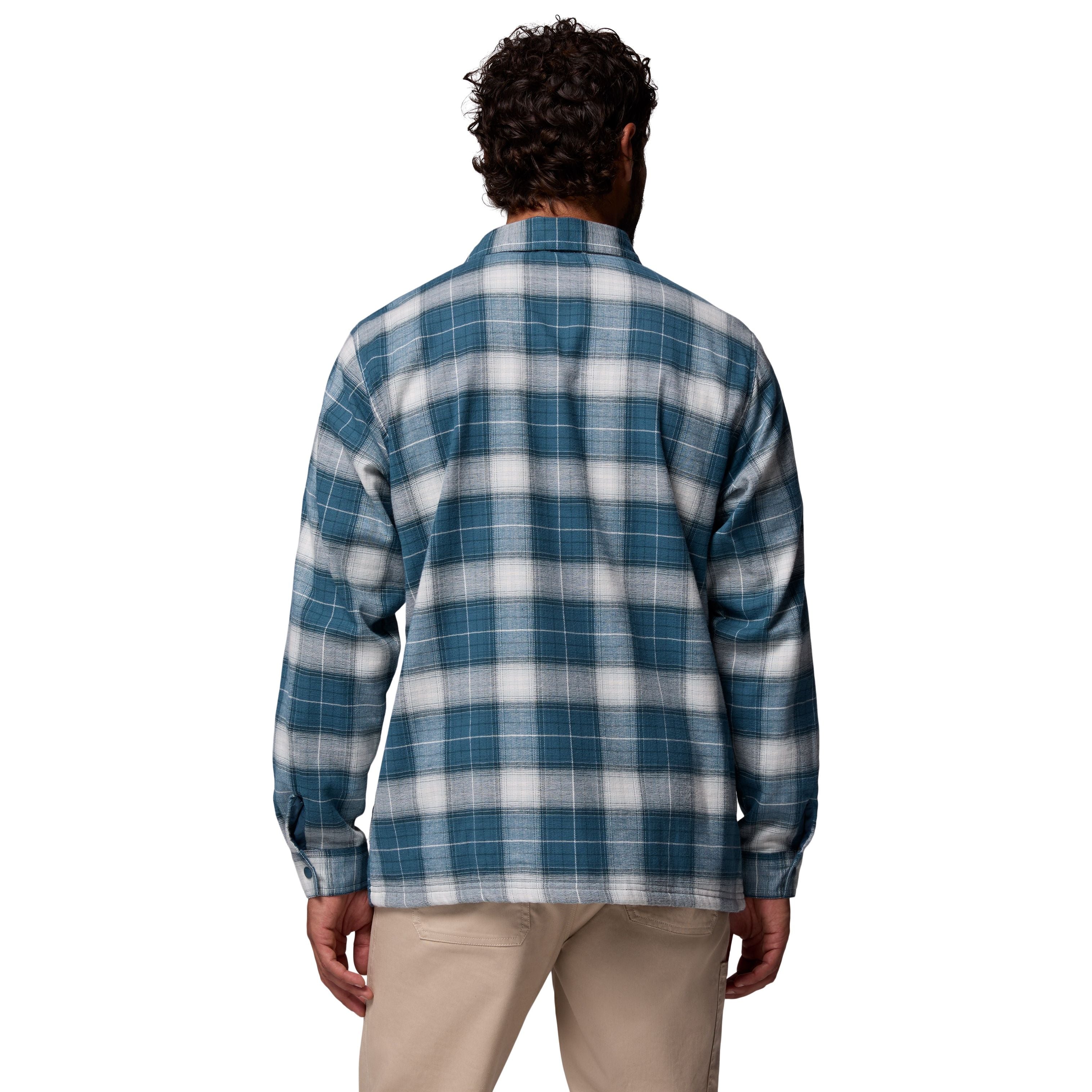 Columbia Men's Cornell Woods Fleece Lined Shirt Jacket Everblue Lumberjack Tartan Image 03