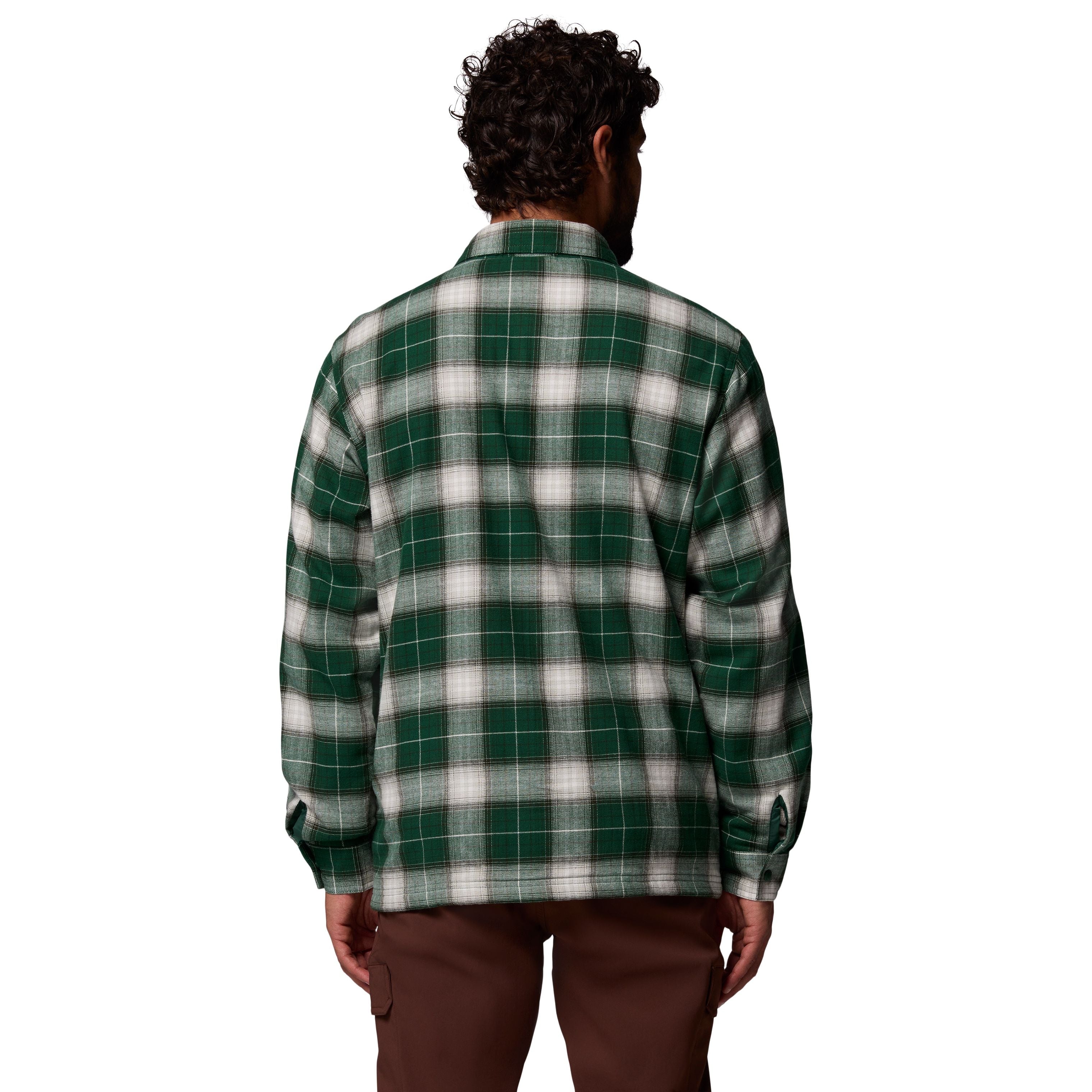 Columbia Men's Cornell Woods Fleece Lined Shirt Jacket Rain Forest Lumberjack Tartan Image 03