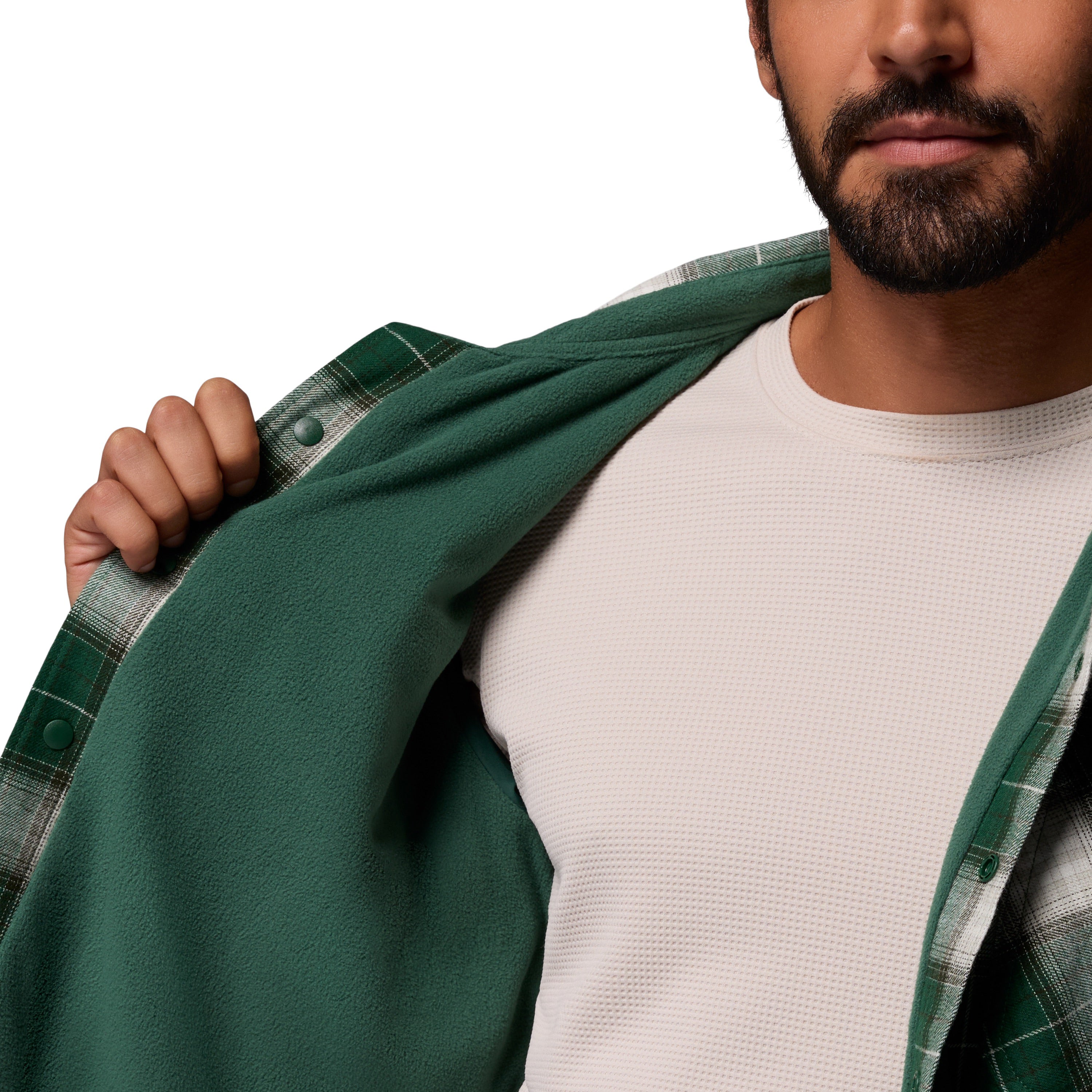 Columbia Men's Cornell Woods Fleece Lined Shirt Jacket Rain Forest Lumberjack Tartan Image 06