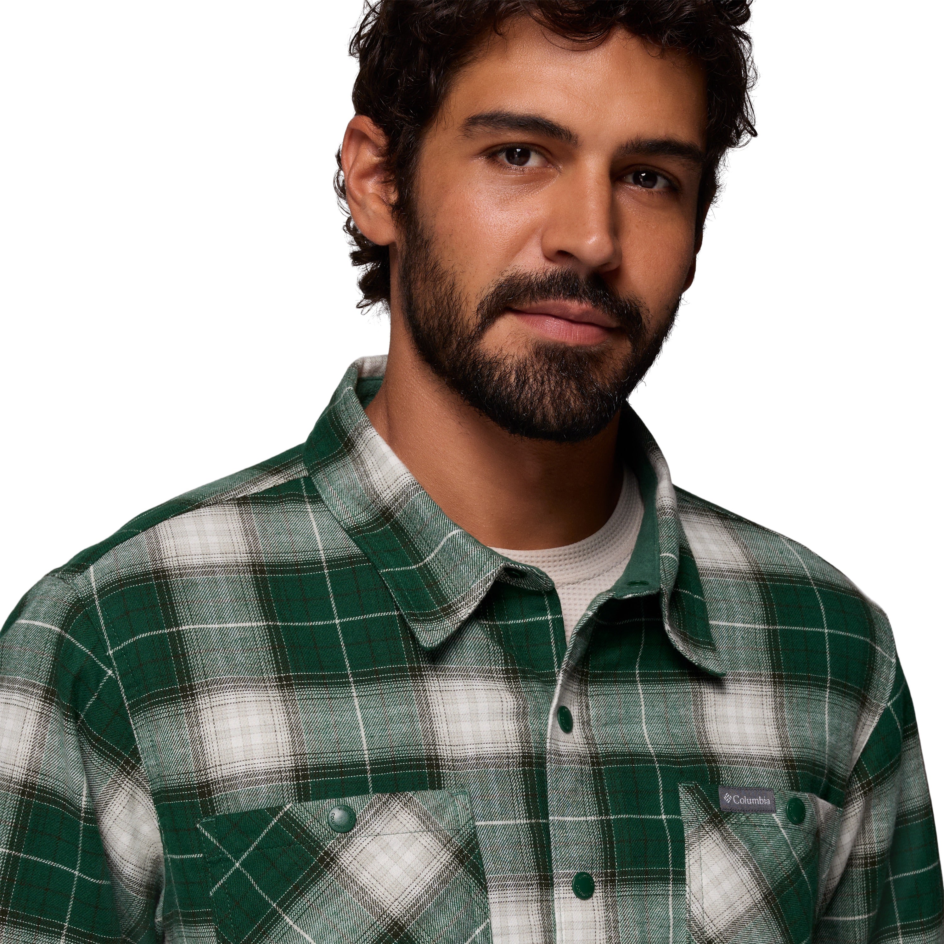 Columbia Men's Cornell Woods Fleece Lined Shirt Jacket Rain Forest Lumberjack Tartan Image 07