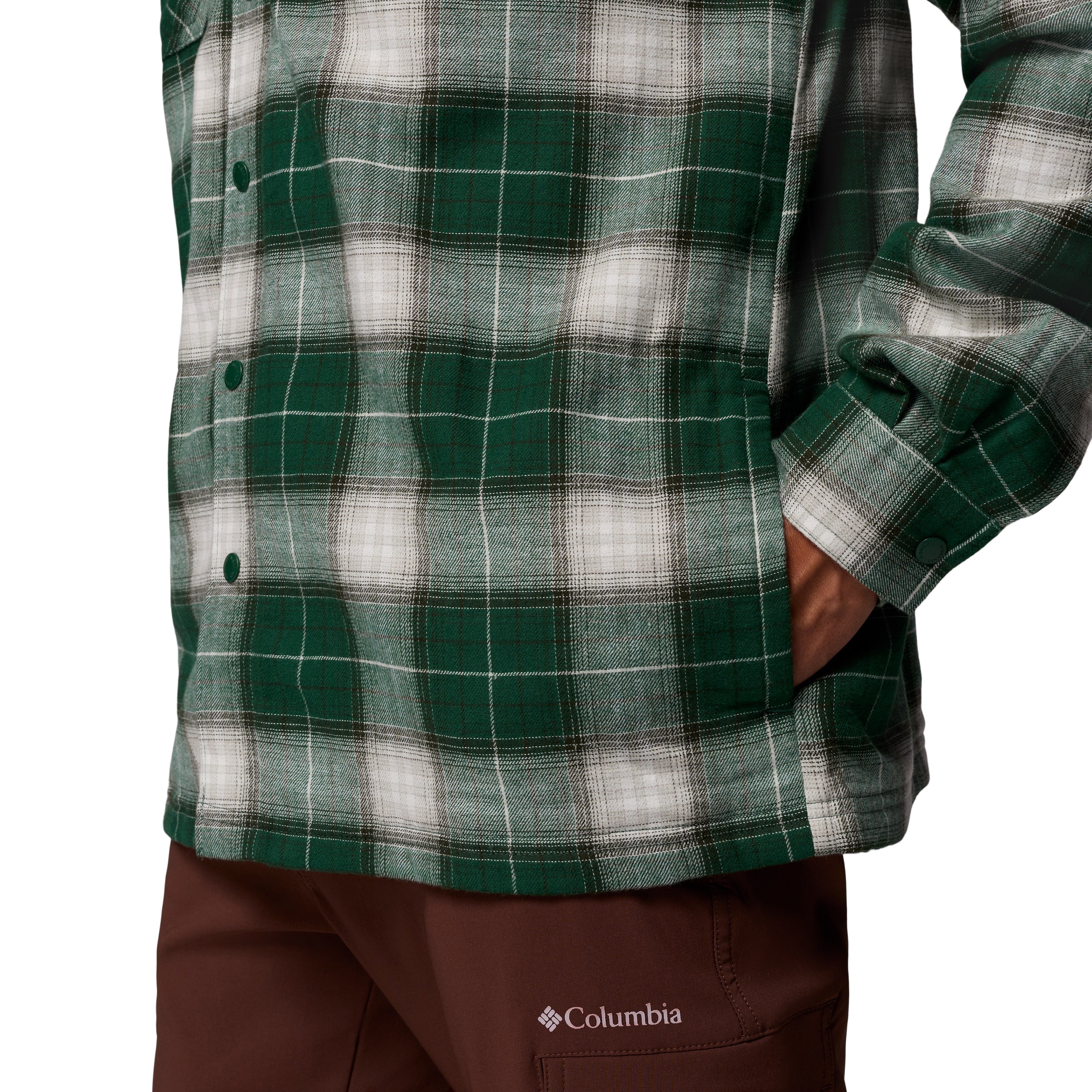Columbia Men's Cornell Woods Fleece Lined Shirt Jacket Rain Forest Lumberjack Tartan Image 08