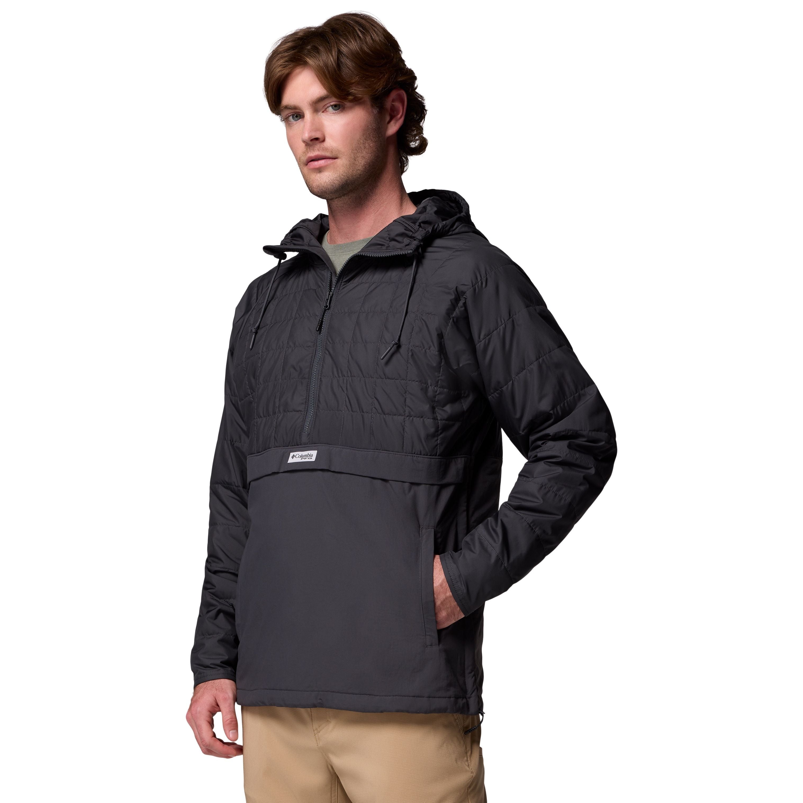 Columbia Men's PFG Uncharted II Insulated Anorak Ancient Fossil, Shark Image 04