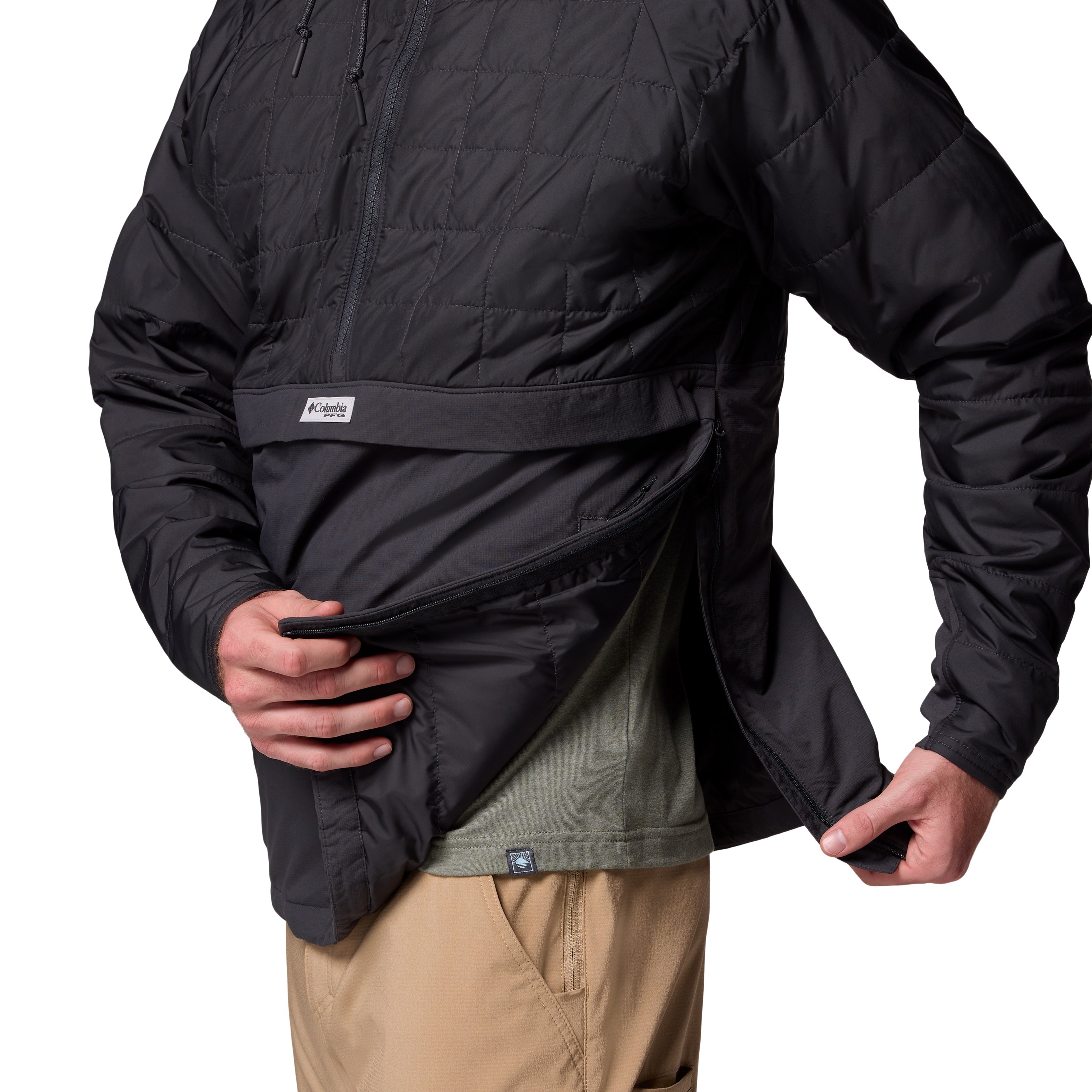 Columbia Men's PFG Uncharted II Insulated Anorak Ancient Fossil, Shark Image 05