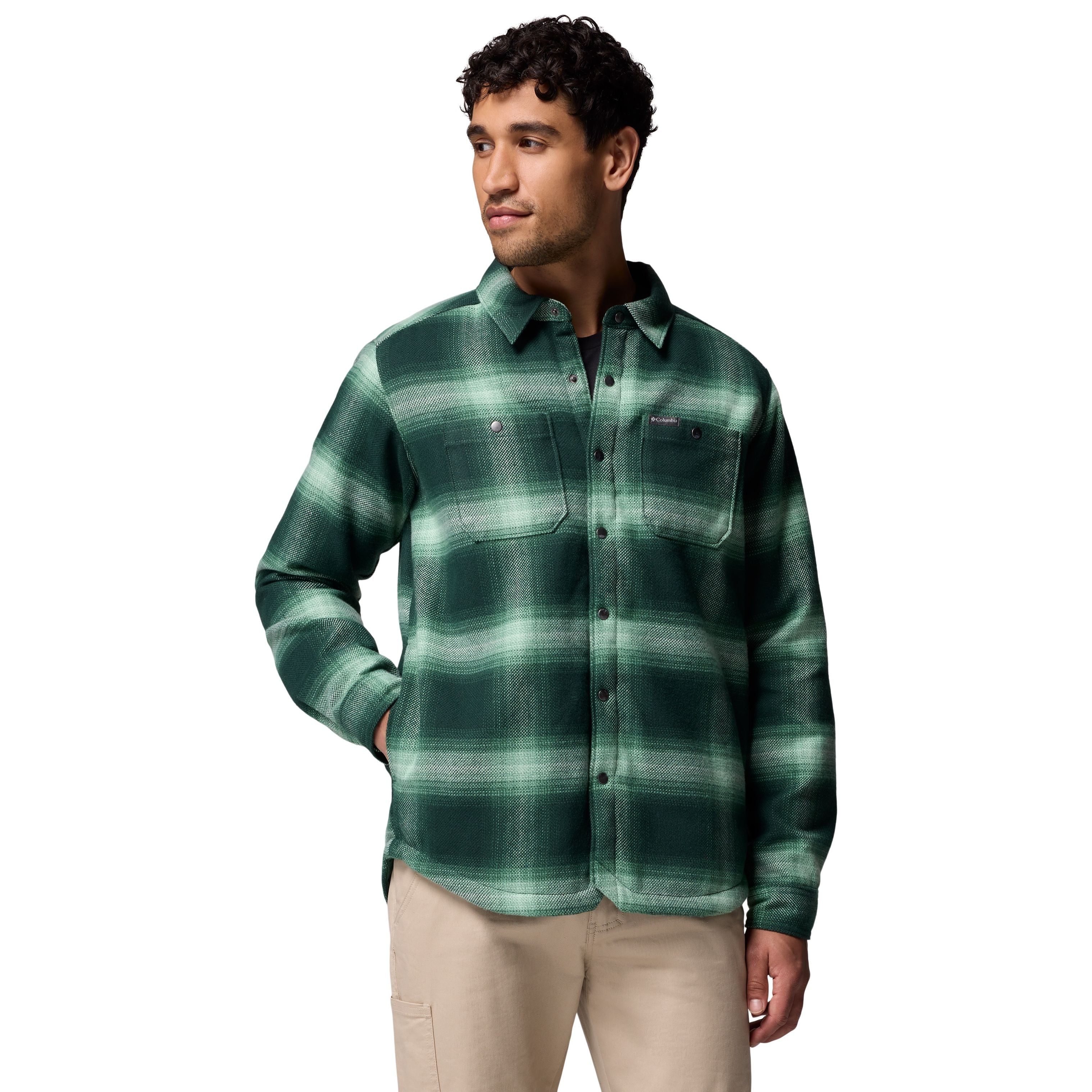 Columbia Men's Windward II Shirt Jacket Rain Forest Blurred Ombre Image 01