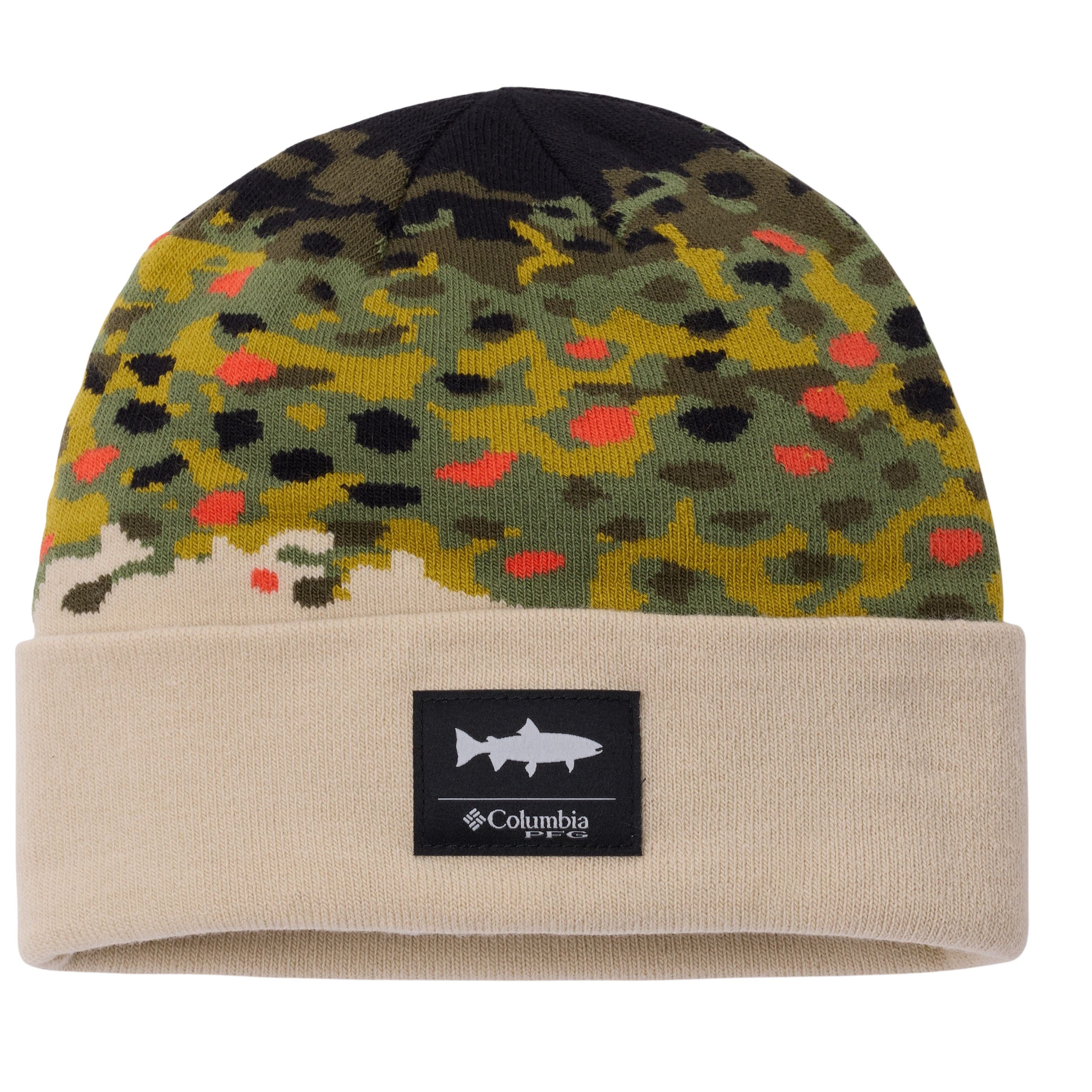 Columbia PFG Fall River Beanie Dark Stone, Brown Trout Image 01