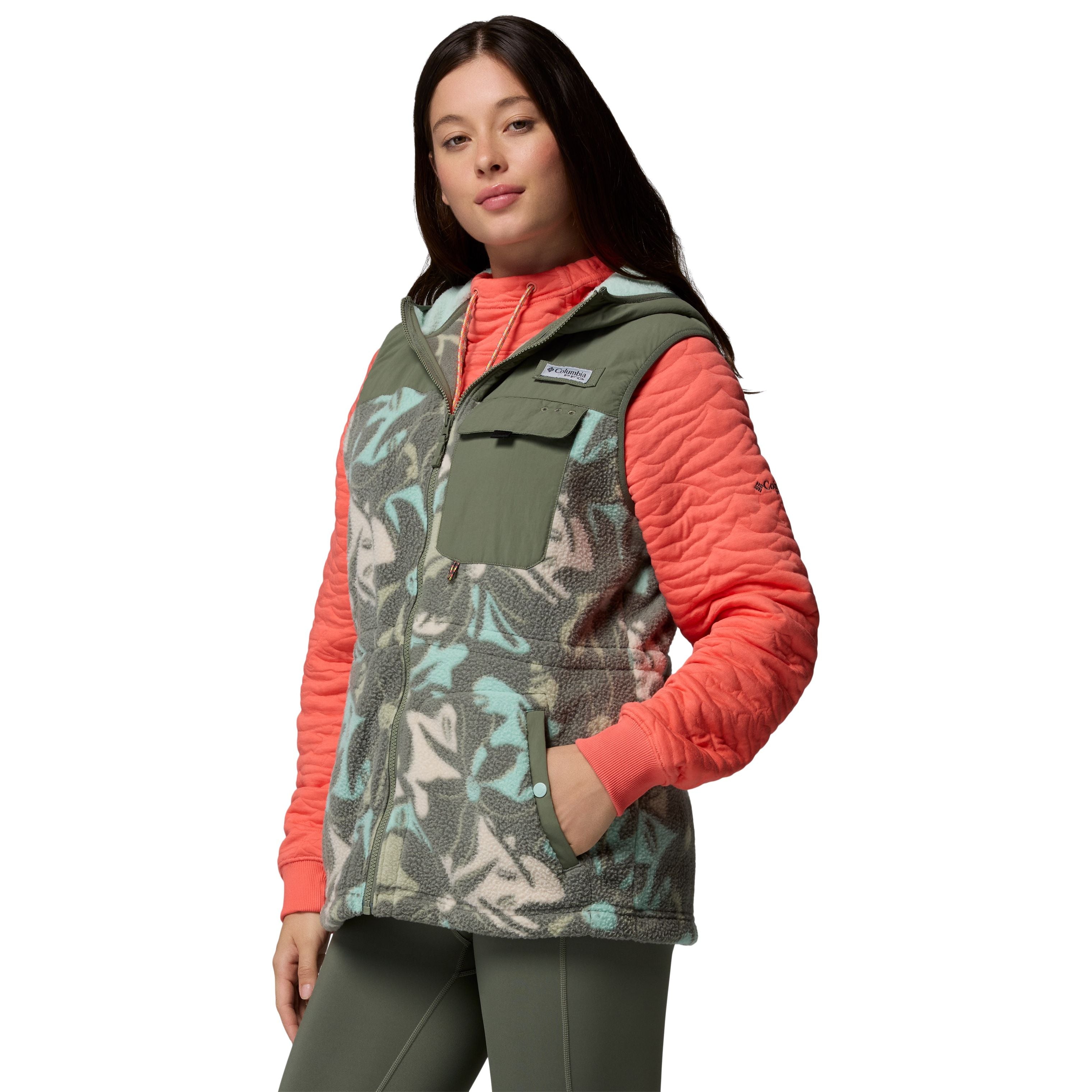 Columbia Women's PFG Open Water Fleece Vest Cypress Floroflauge Cypress Image 04