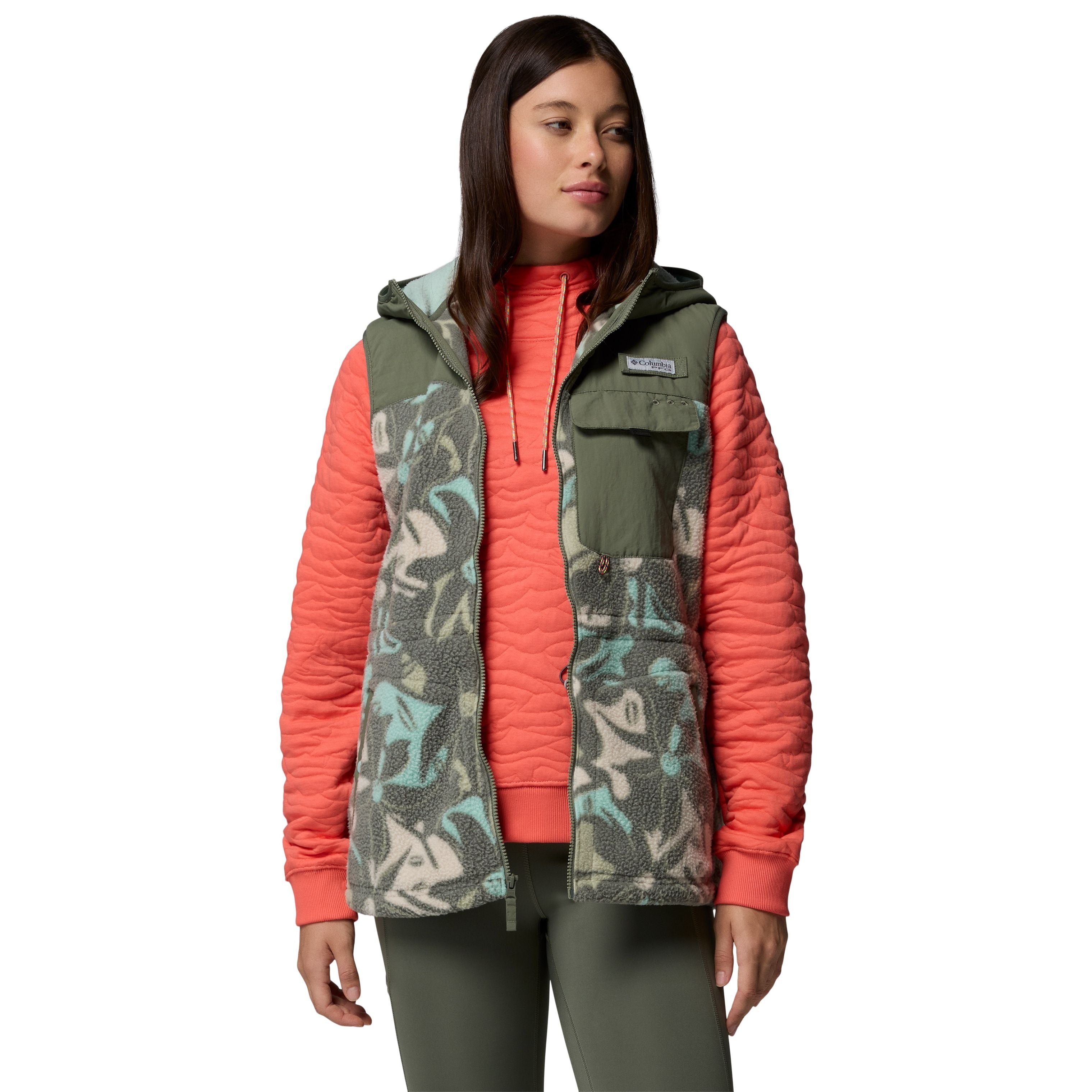 Columbia Women's PFG Open Water Fleece Vest Cypress Floroflauge Cypress Image 05