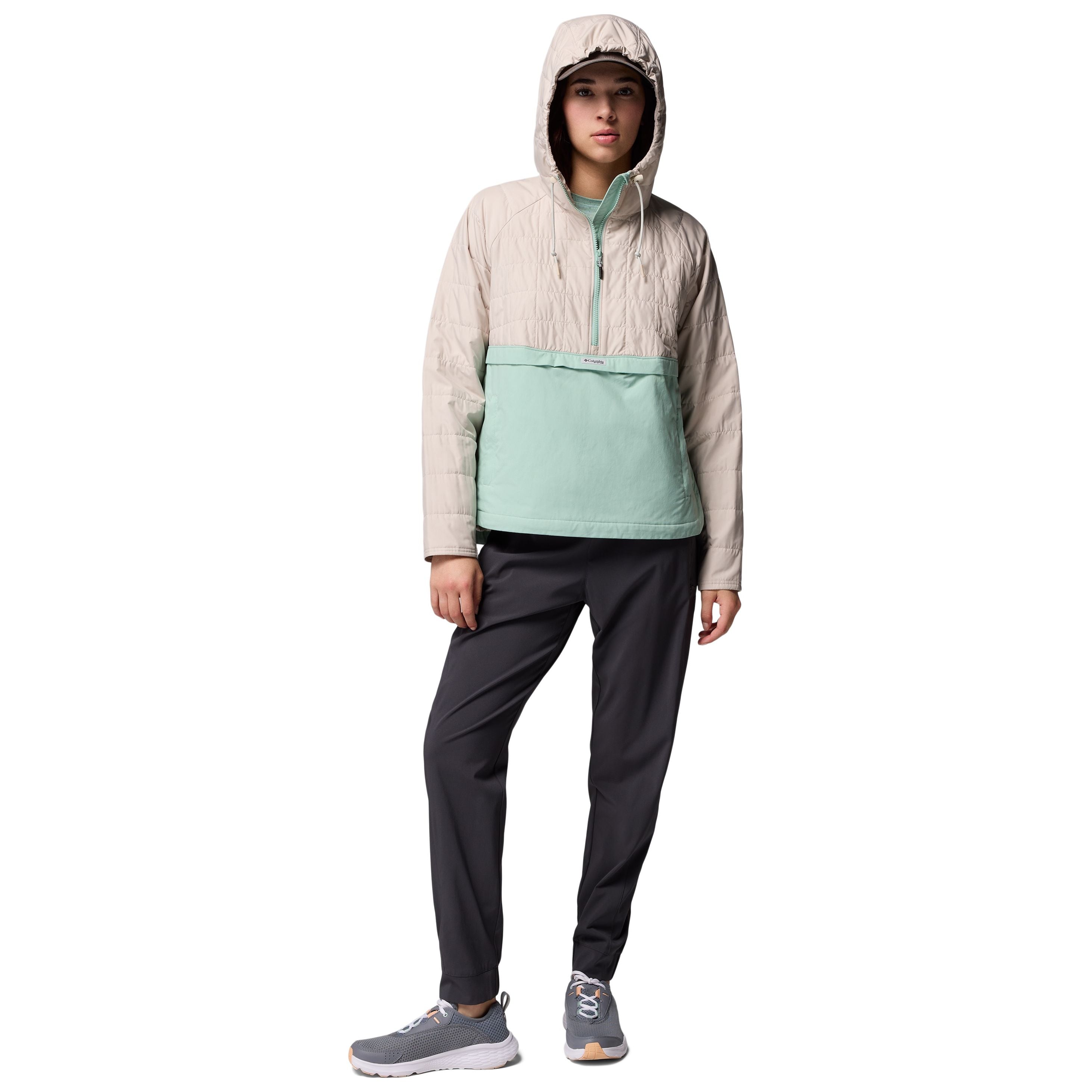 Columbia Women's PFG Uncharted II Insulated Anorak Dark Stone, Misty Jade Image 02