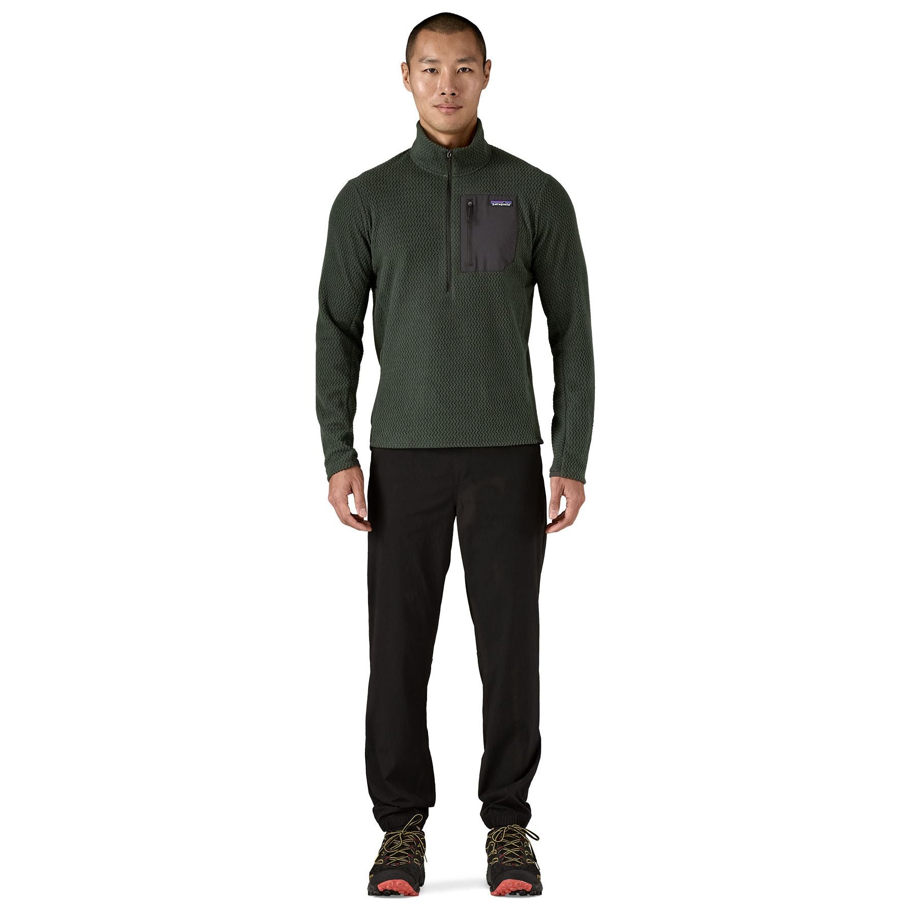 Patagonia Men's R1 Air Zip Neck Old Growth Green Image 02