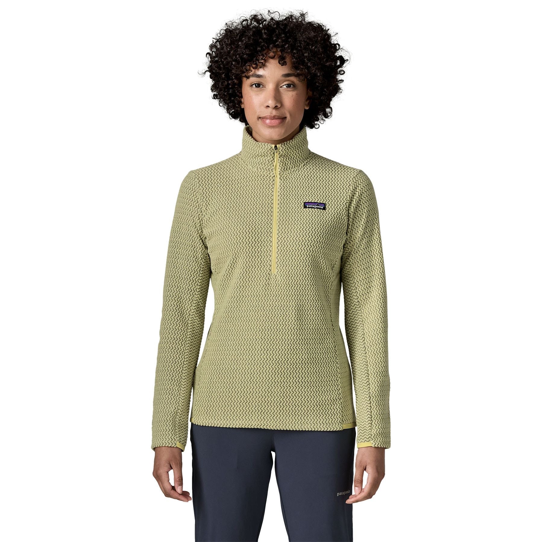 Patagonia Women's R1 Air Zip Neck Vellum Green Image 02