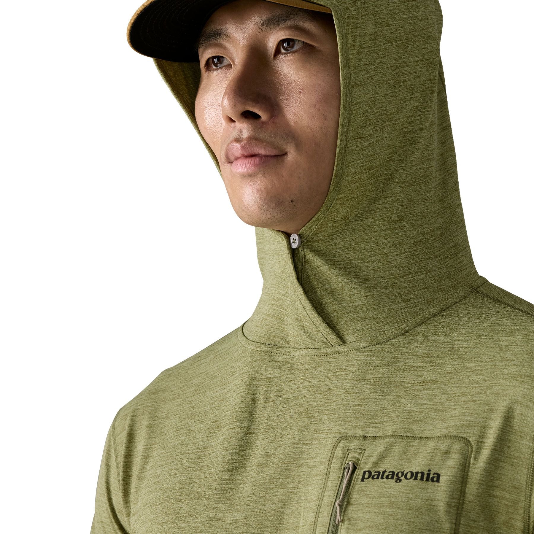 Patagonia Men's Capilene Cool Sun Hoody - Fitz Roy Trout Caper Green - Buckhorn Green X-Dye