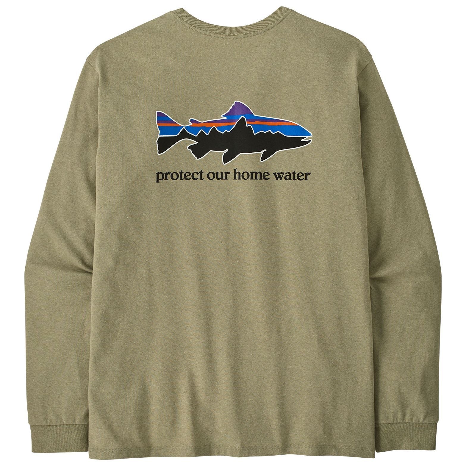 Patagonia Men's Long-Sleeved Home Water Trout Responsibili-Tee Gumtree Green