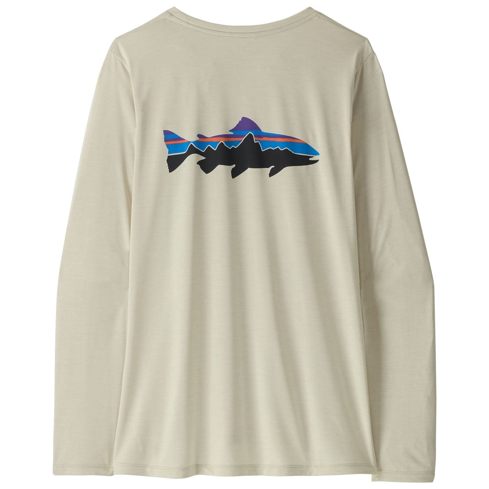Patagonia Women's Long-Sleeved Capilene Cool Daily Shirt - Fitz Roy Trout Dyno White
