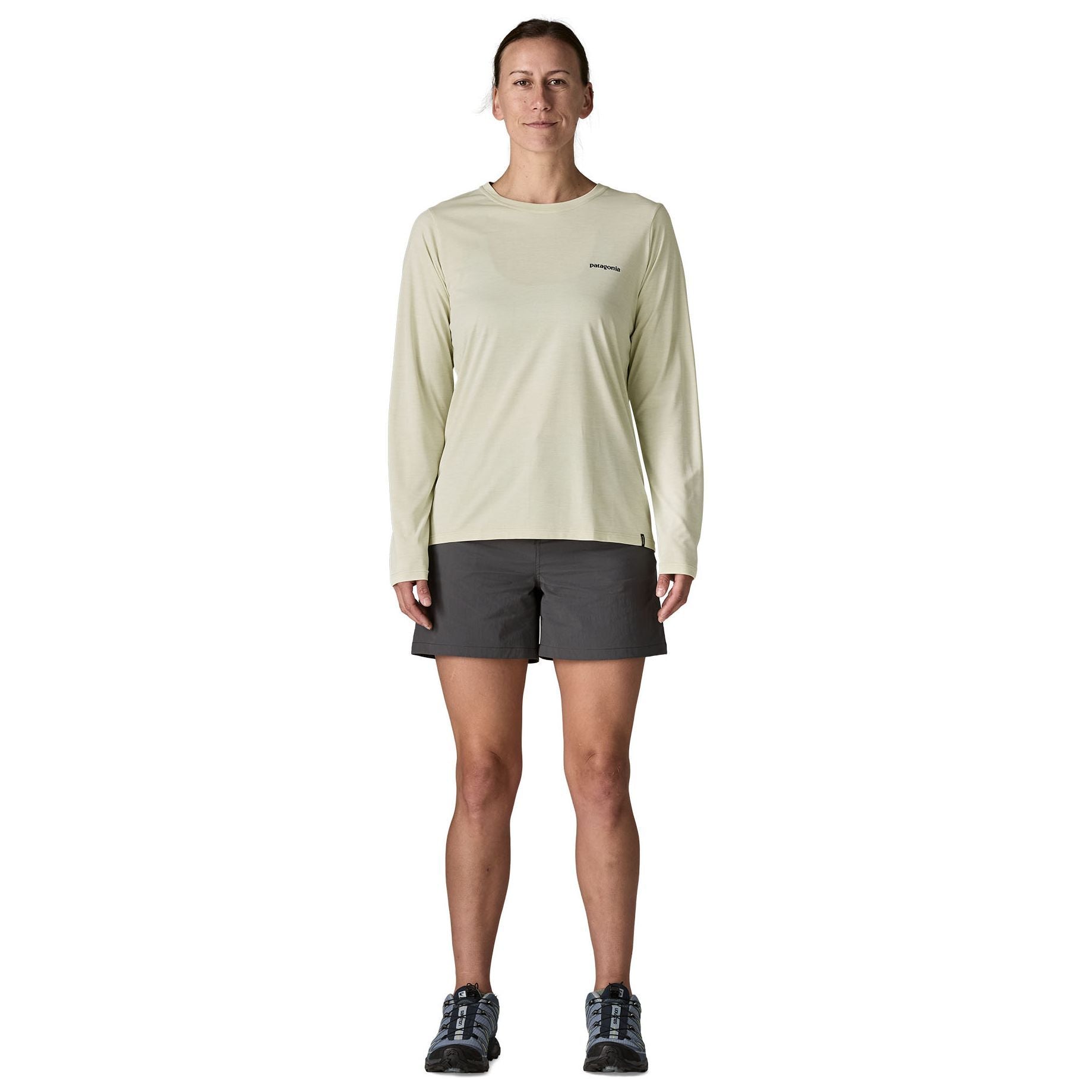 Patagonia Women's Long-Sleeved Capilene Cool Daily Shirt - Fitz Roy Trout Dyno White