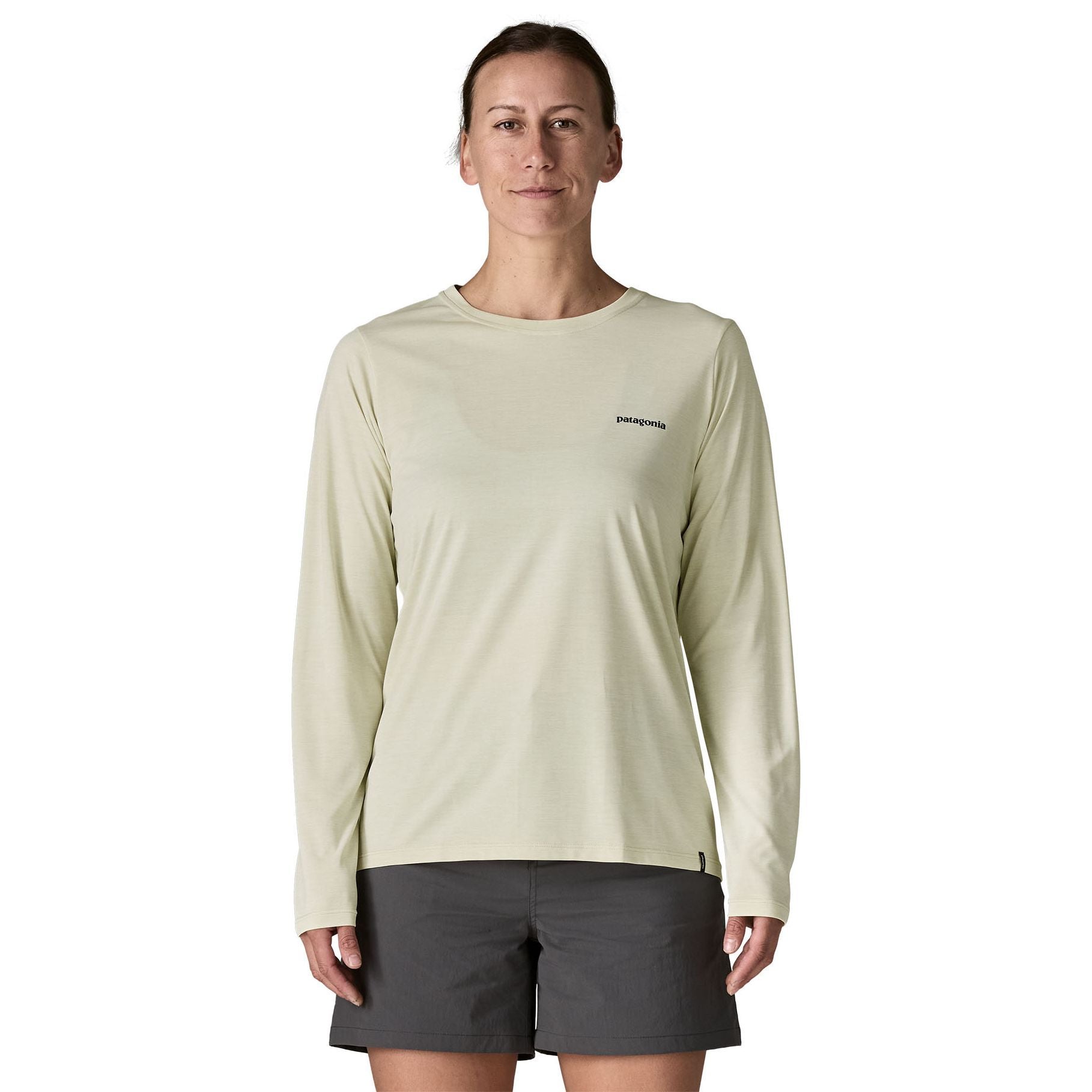 Patagonia Women's Long-Sleeved Capilene Cool Daily Shirt - Fitz Roy Trout Dyno White