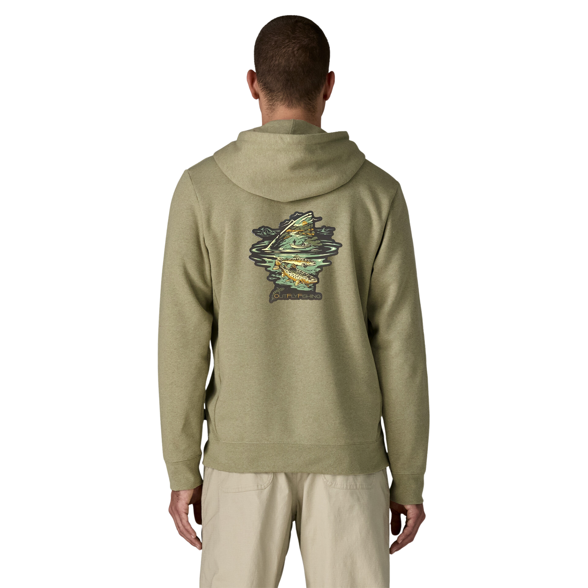 Out Fly Fishing Branded Patagonia Men's Home Water Trout Uprisal Hoody