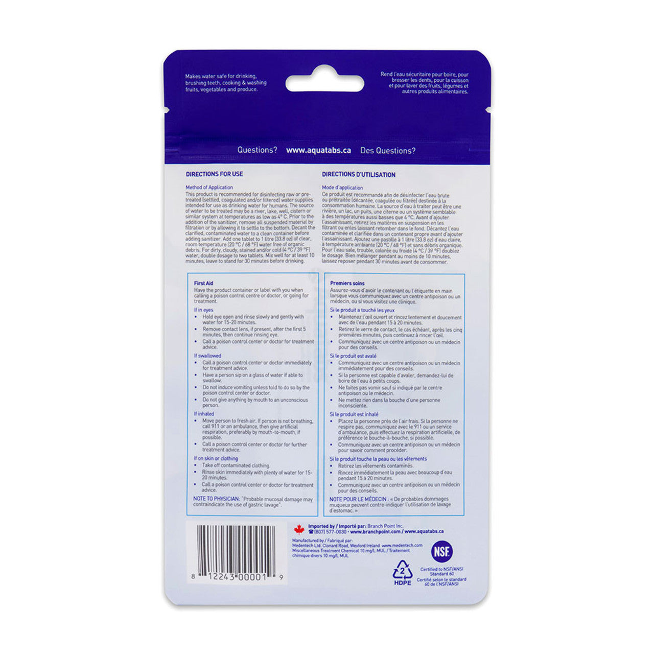 Aquatabs Water Purification Tablets