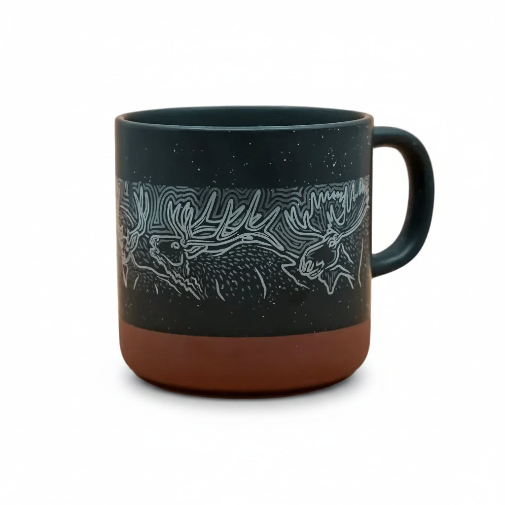 Artist c=Casey Underwood Mug with 7 different ungulates in the design