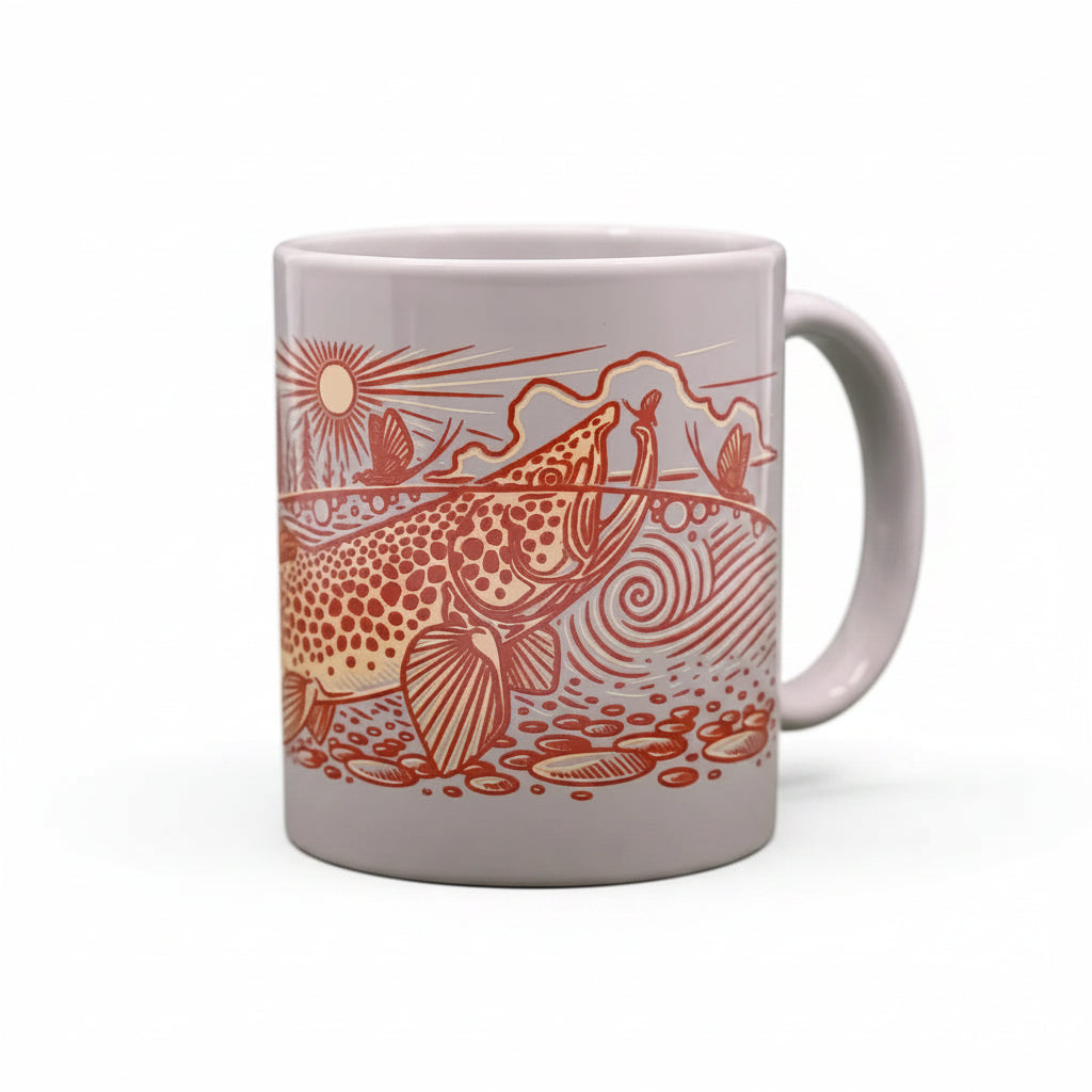 Artist Casey Underwood Western Rise design on coffee mug