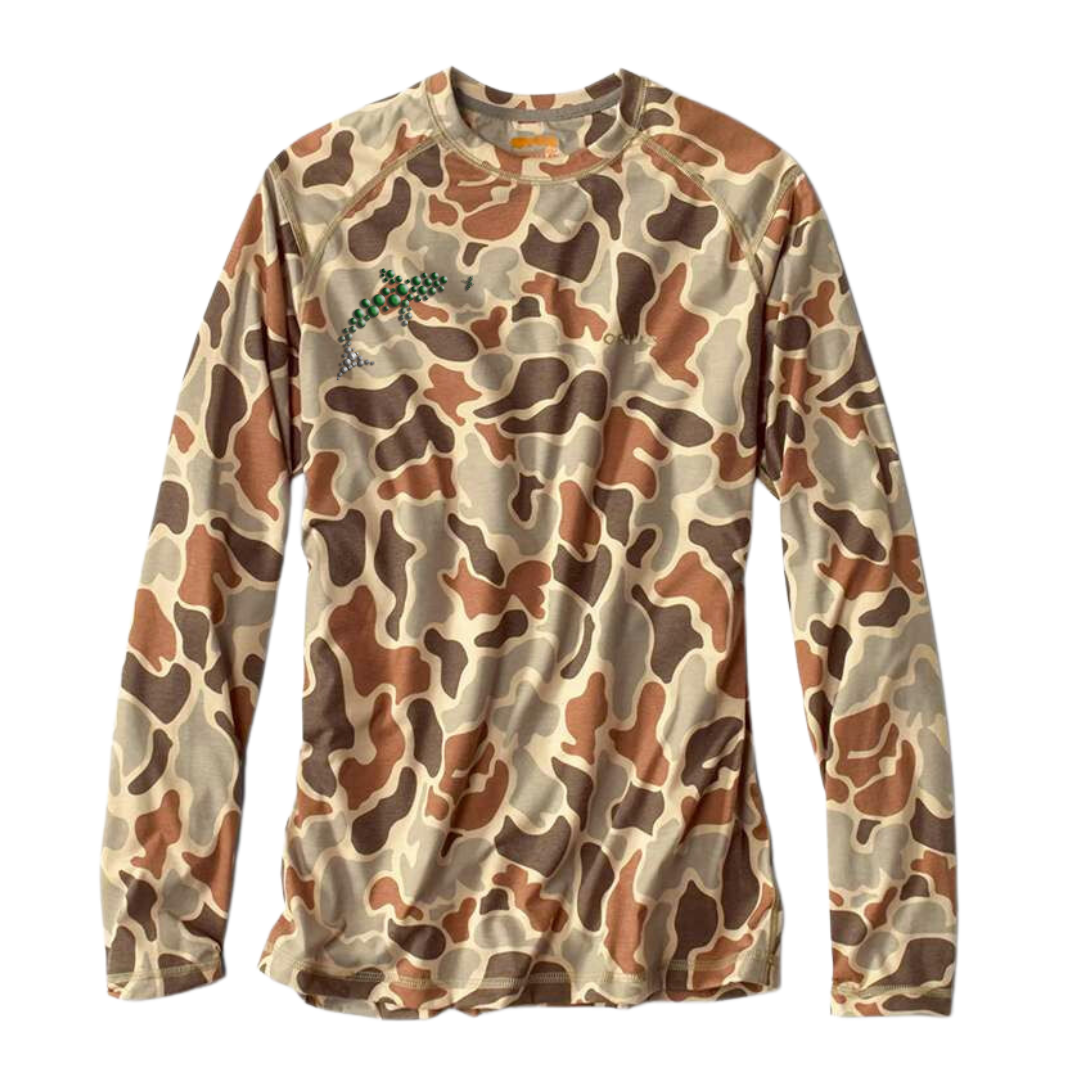 Out Fly Fishing Branded Orvis Drirelease Camo Long-Sleeved Crew