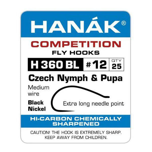 Hanak Competition Fly Hooks H 360 BL Czech Nymph & Pupa