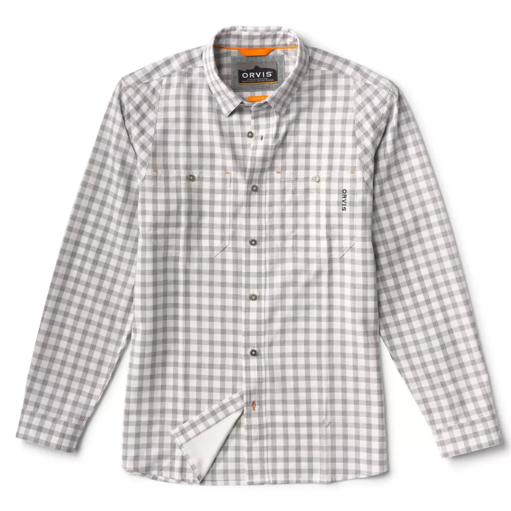 Orvis Men's Tech Chambray Plaid Long Sleeve Work Shirt (Sale)