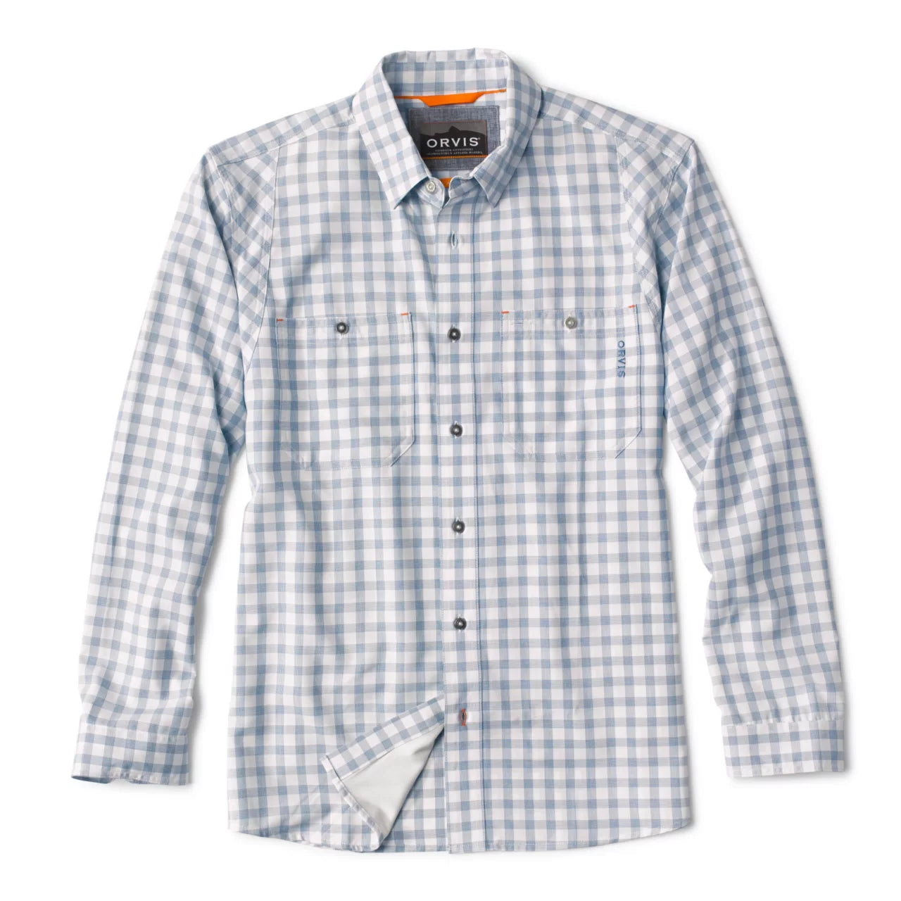 Orvis Men's Tech Chambray Plaid Long Sleeve Work Shirt (Sale)