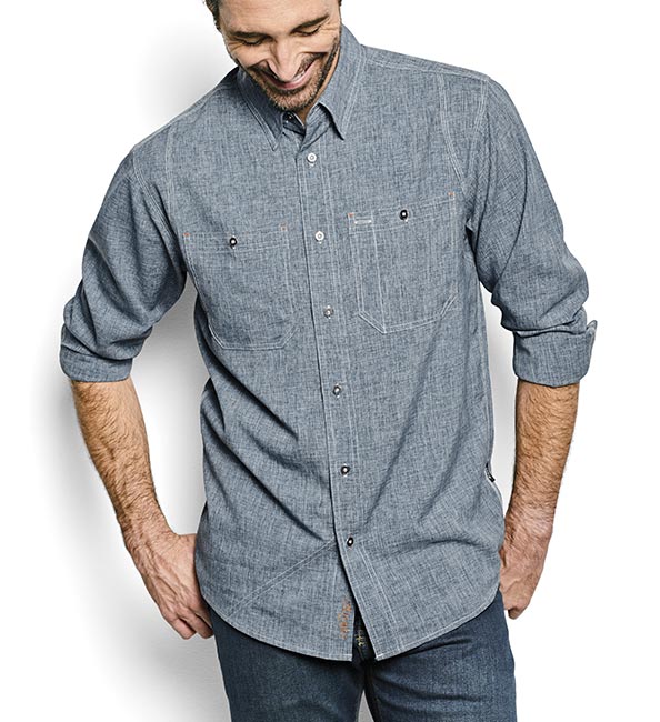 Orvis Men's Tech Chambray Long Sleeve Work Shirt