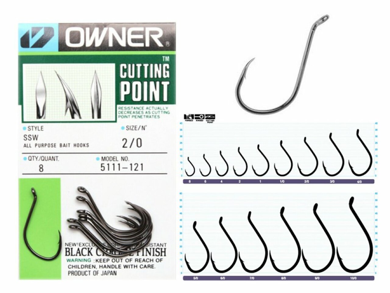 Owner SSW Trailer Hooks w/Cutting Point