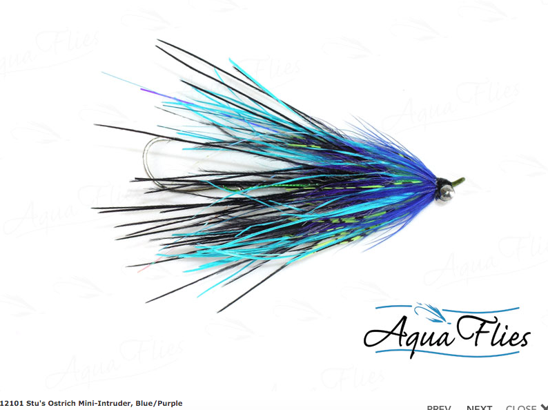 Stu's Ostrich Mini Intruder - Blue Black #4 - BC Steelhead Flies - Alaska  Fly Fishing Goods
