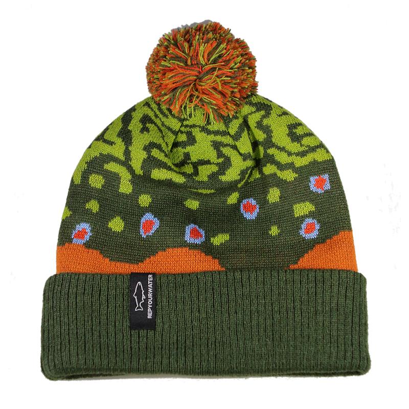 Rep Your Water Hat:  Knit Hats with Pompom (Fish Skins)