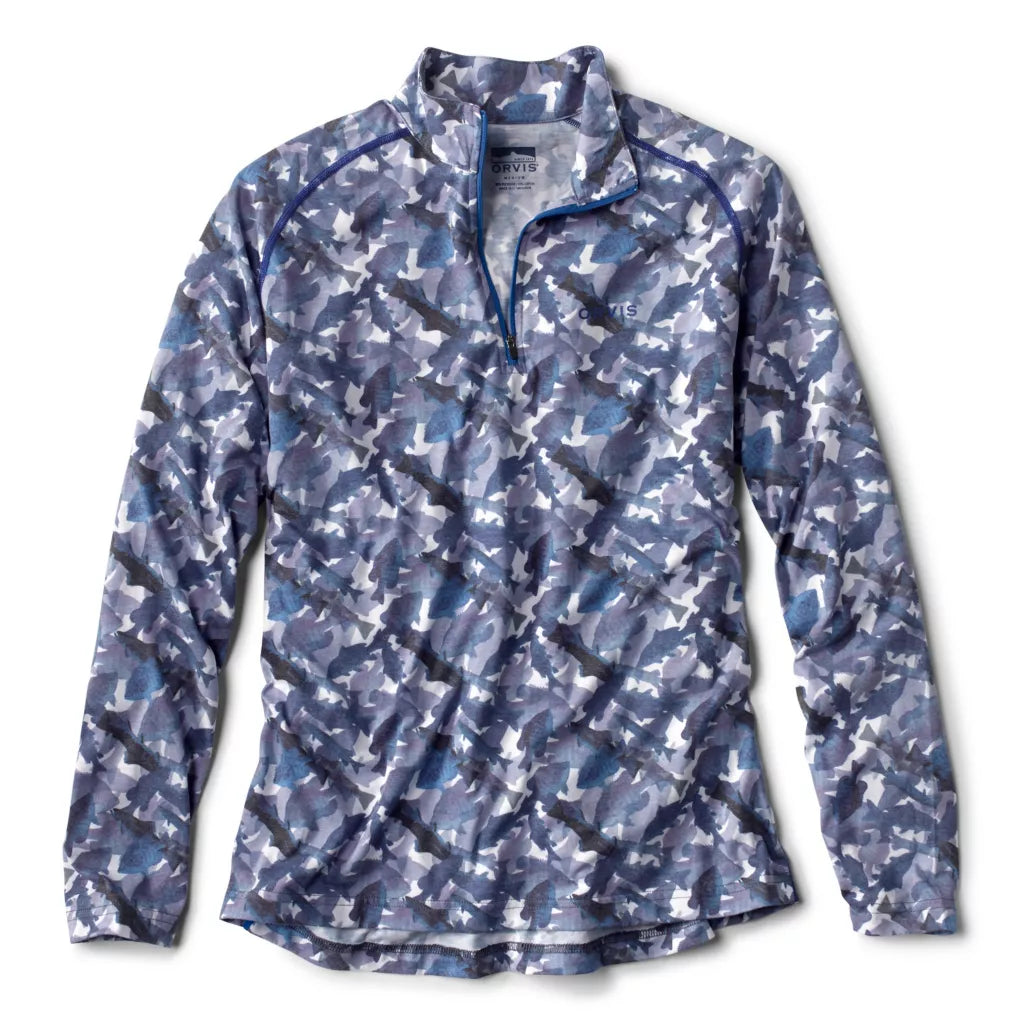 Out Fly Fishing Branded Orvis Men's Drirelease Printed Quarter Zip