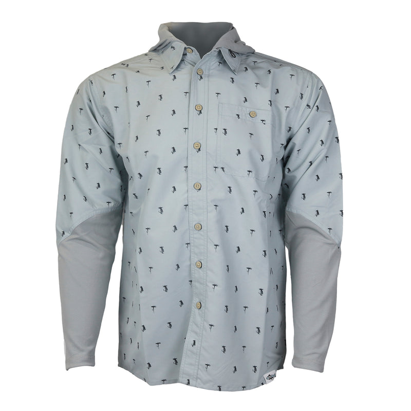 Rep Your Water Hybrid Fishing Shirt Trout Flies