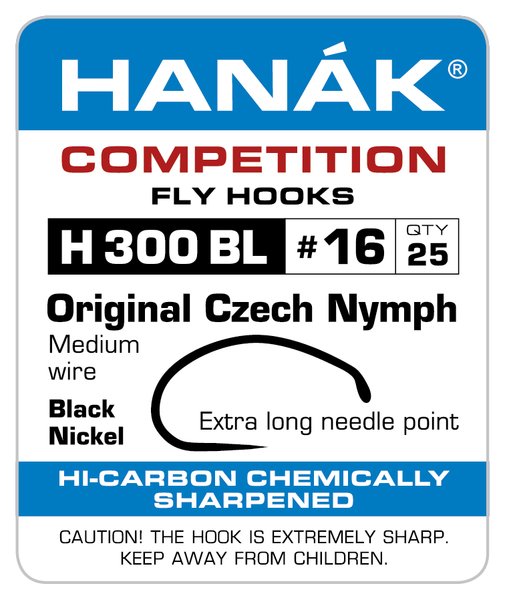 Hanak Competition Fly Hooks H 300 BL Original Czech Nymph Hook