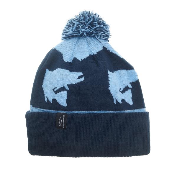 Rep Your Water Hat:  Knit Hats with Pompom (Fish Silhouette)