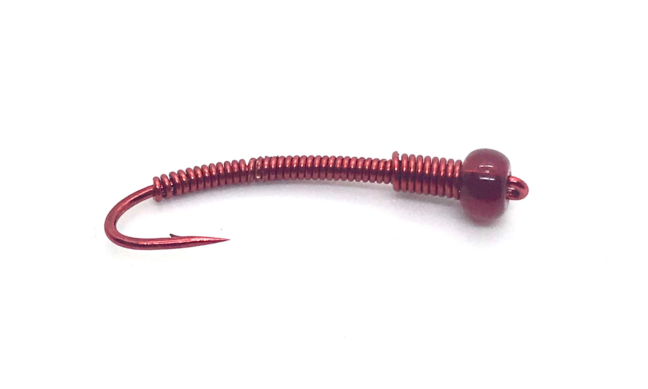 Wire Worms with Glass Bead on Red Hooks (all colors)